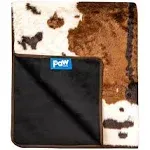 Paw Brands PupProtector Waterproof Throw Blanket for Dogs, 60" L x 50" W, Brown Faux Cowhide - Medium