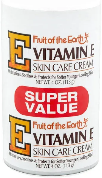 Fruit of the Earth Vitamin E Skin Care Cream Super Value, 4 Oz., 2 pack