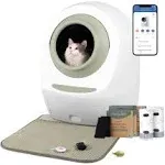 Casa Leo Leo's Loo Too Covered Self-Cleaning Automatic Litter Box Bundle, Green