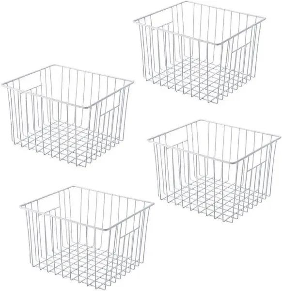 Freezer Organizer Bin, Kitchen Metal Wire Storage Basket, Pantry Cupboard Hou...