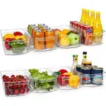 HOOJO Refrigerator Organizer Bins - 8pcs Clear Plastic Bins