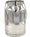 15 qt Milk Can Tote, Stainless Steel with Lid and Handle 4 Gallon