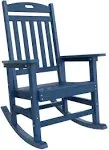 YEFU Outdoor Rocking Chair Oversized,Seat Depth 22&quot;,Backrest Height 31&quot;,Patio Poly Wide Rocker Chair with 380lbs Weight Capacity,Weather Resistant,for Lawn,Porch,Backyard,Indoor and Garden(Navy Blue)