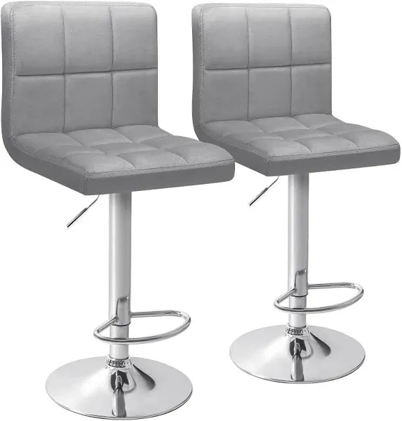 Homall Bar Stools Set of 2 Modern PU Leather Height Adjustable Swivel Barstool