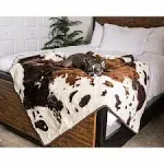 PupProtector™ Waterproof Throw Blanket - Brown Faux Cowhide