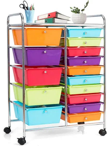 15Drawer Rolling Storage Cart,Multipurp<wbr/>ose Rolling Storage Cart,StorageOr<wbr/>ganizer