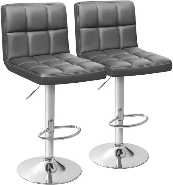 Homall Bar Stools Set of 2 Modern PU Leather Height Adjustable Swivel Barstool