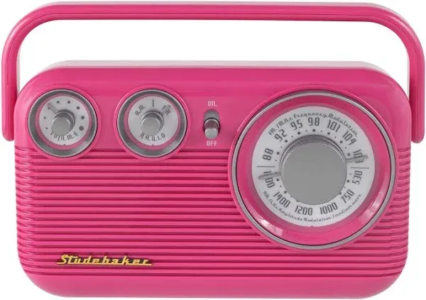 Studebaker Portable AM/FM Radio-Red