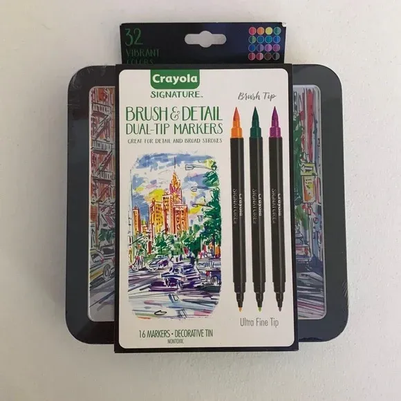 Crayola signature brush and detail dual tip markers