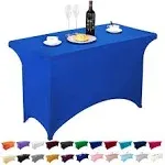 LZY Spandex Fitted Stretch Table Cover for 6 ft or 4ft or 8ft Folding Table, Rectangular Cocktail Tablecloth, Perfect for Party or Banquet