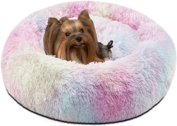 Friends Forever Coco Faux Fur Self Warming Indoor Round Donut Cuddler