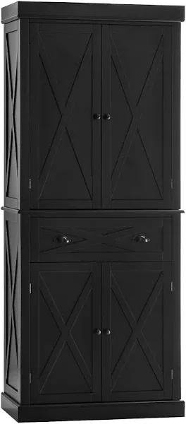 HOMCOM Kitchen Pantry Freestanding Buffet Cabinet with 4 Doors