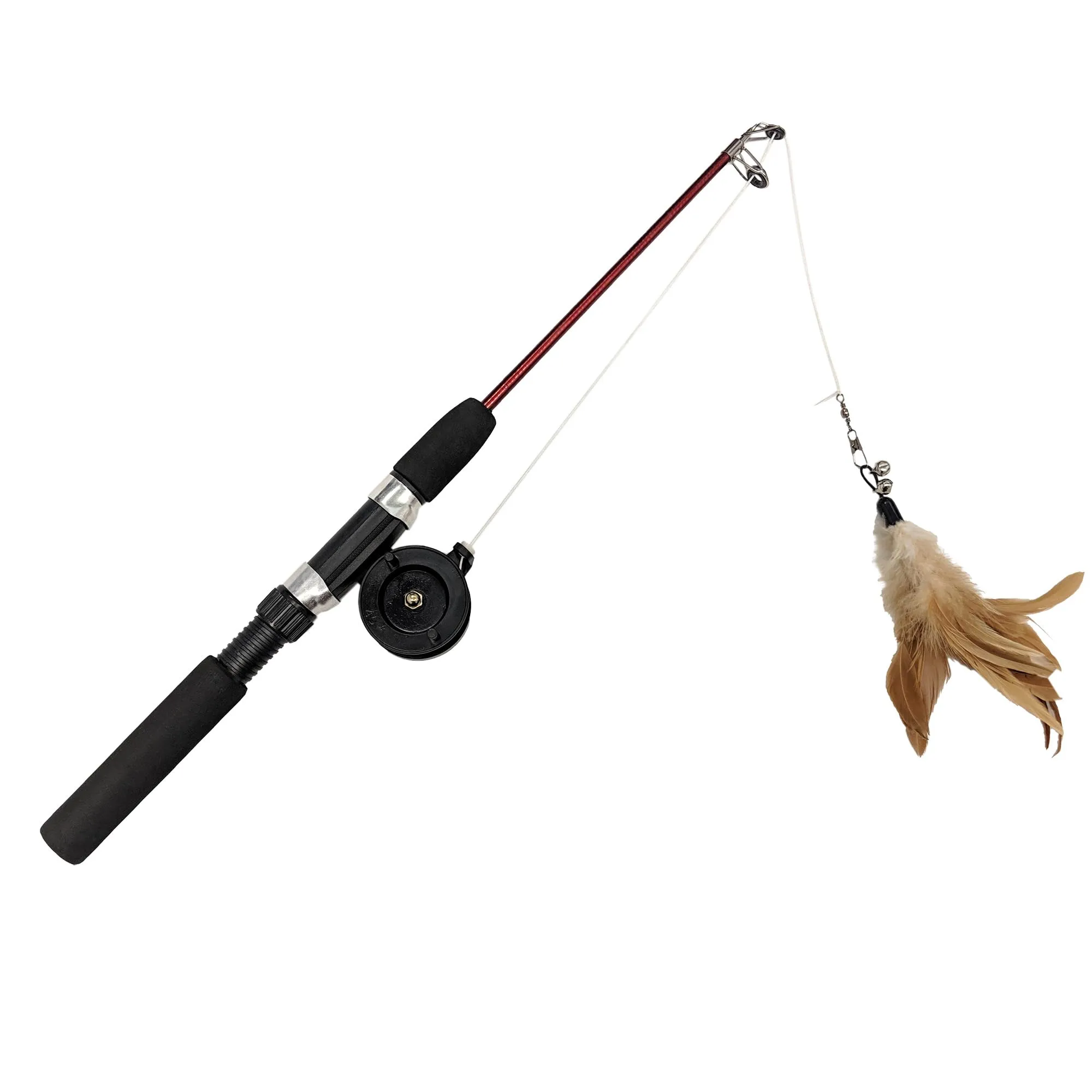 Spot Cat Toy Fishing Rod N Reel Kitty Teaser