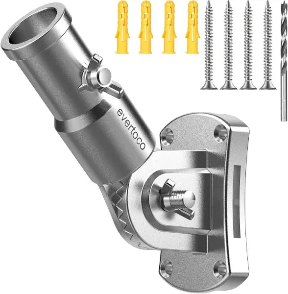 Heavy Duty T304 Stainless Steel Flag Pole Bracket - 180° Adjustable Holder