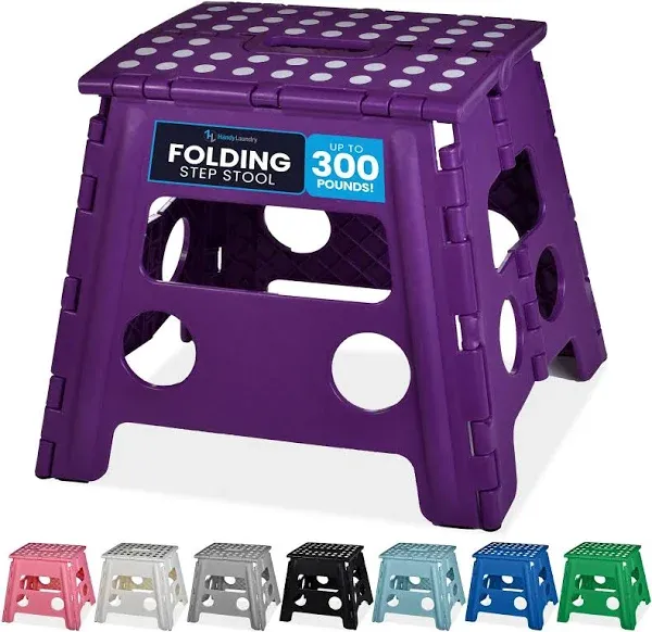 Folding Lightweight Step Stool is Sturdy Enough to Support Adults and Safe En...