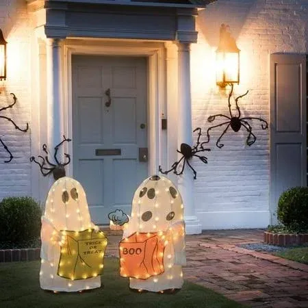 32 Inch Peanuts Set of Two Ghosts Halloween Holiday Outdoor LED Yard Decor