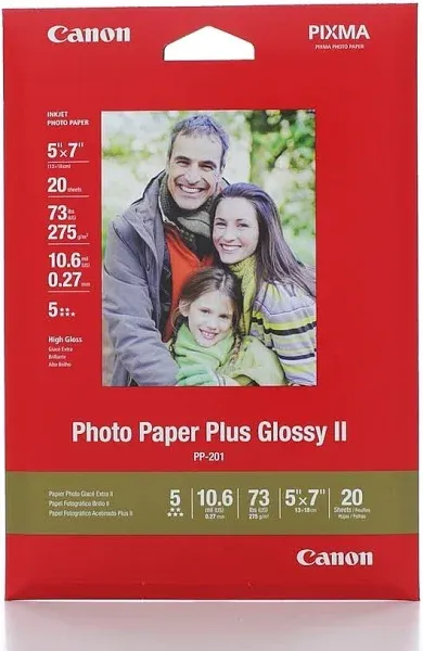 NEW Canon Photo Paper Plus Glossy II Pack 3 Sheets 10x15 cms 6x4 Inches PP201