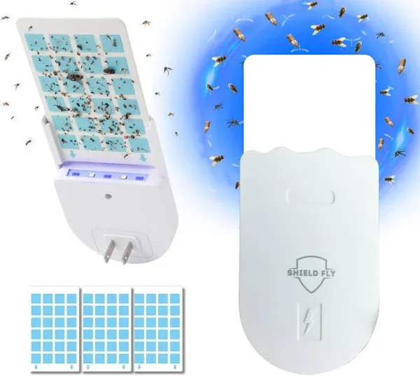 | Fly Trap Indoor, Gnat Killer Indoor, Fly Traps Indoor for Home, Highly Effective UV Light, Flying Insect Trap, Flies, Fruit Flies, Gnats & Other Flying Insects (1 Device + 3 Cartridges)