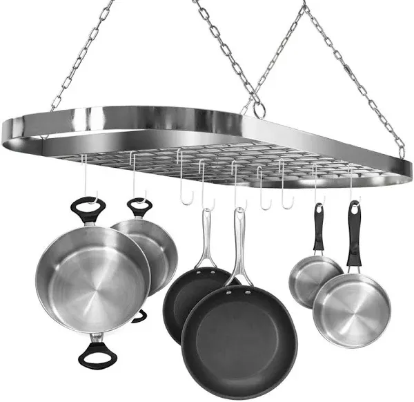 Sorbus Ceiling Mounted Pot Rack with Hooks