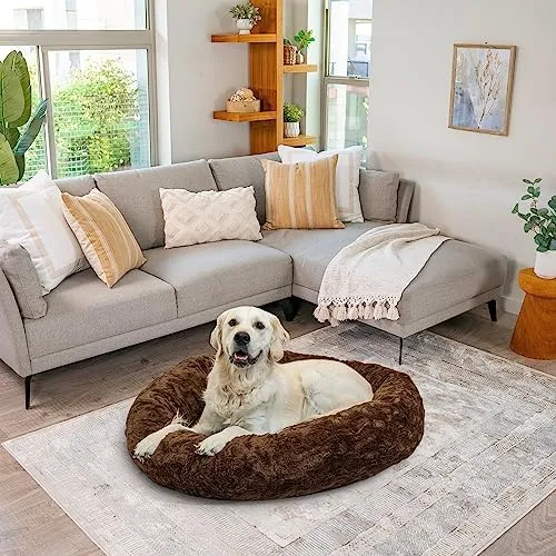 Best Friends by Sheri Donut Shag Dog Bed - 23"x23" - Taupe