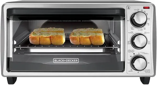 BLACK+DECKER TO1356SG 1150W 4-Slice Toaster Oven - Gray