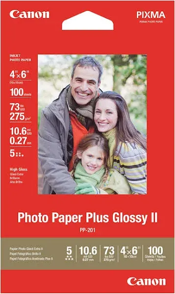 Canon Photo Paper Plus Glossy II 4x6 100 Sheets