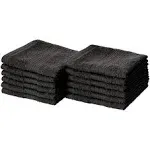 Basics Fade-Resistant Cotton Washcloth - 12-Pack Black