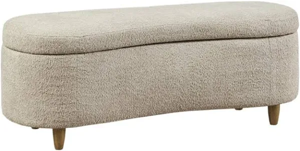 INK and IVY Bailey Taupe Boucle Flip Top Storage Bench