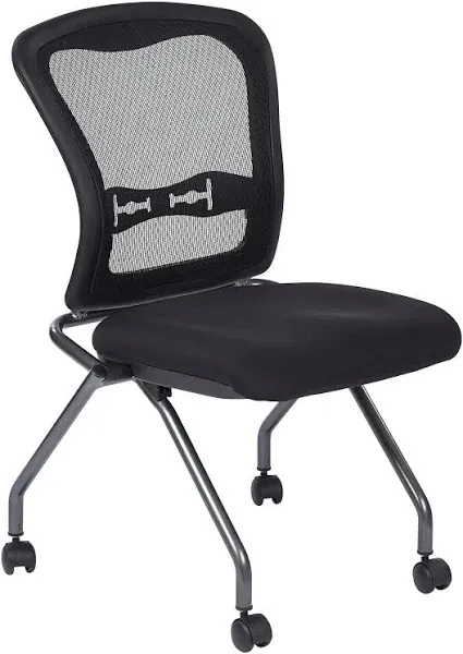 Pro-Line II Deluxe Armless Folding Chair With ProGrid® Back Black N/A