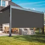 May in Color Outdoor Roller Shades for Patio with New Operation Mode (with Pull Rod-No Need Crank), Upgraded Materials Patio Shades Roller Up Outdoor