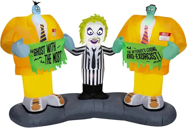 Gemmy Halloween Inflatable Beetlejuice Scene, 5 ft Tall, Multi