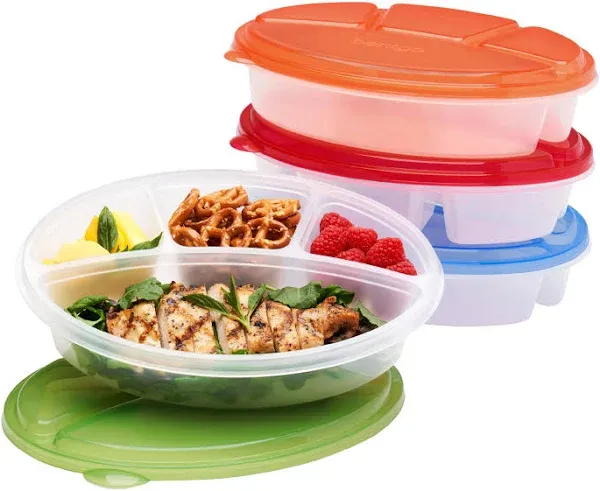 Bentgo EasyLunchboxes 4-Compartment Oval Lunch Boxes