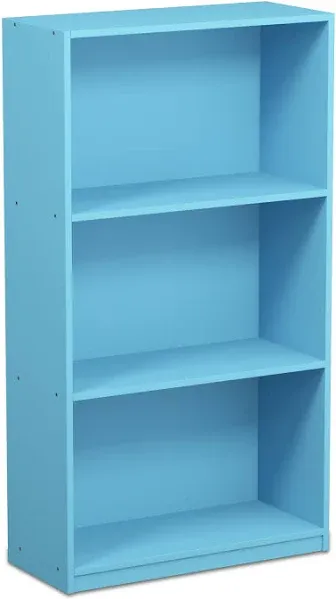 Basic 3-Tier Bookcase Storage Shelves, Pink