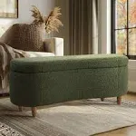 INK+IVY - Bailey Boucle Flip Top Storage Bench - Green