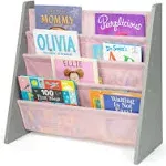 Humble Crew Sophie Kids Bookshelf 4 Tier Book Organizer, Pink