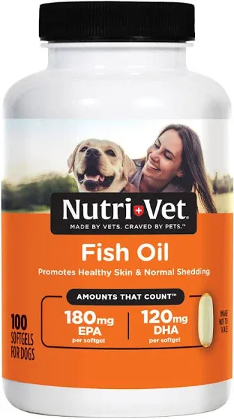 Nutri-Vet Fish Oil 100 Softgels for Dogs