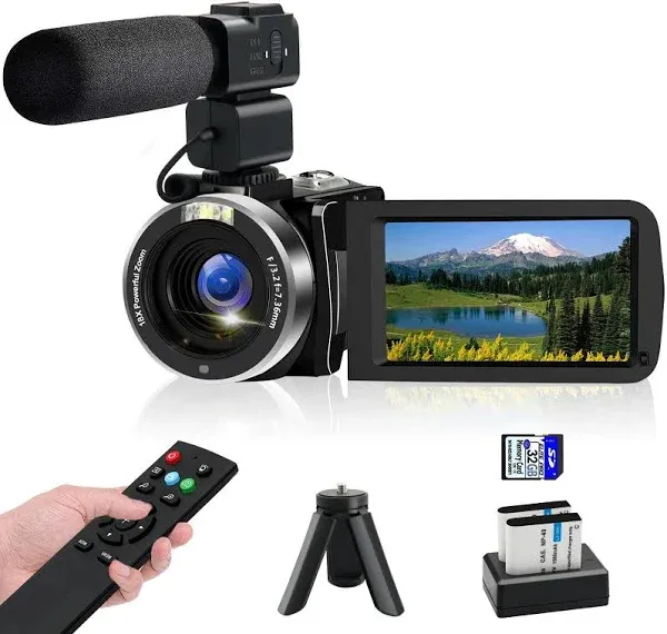 4K Video Camera, Camcorder with IR Night Vision, WiFi Digital Camera for Vide...