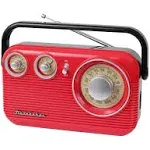 Studebaker Sb2003rb Portable AM/FM Radio - Red-Black