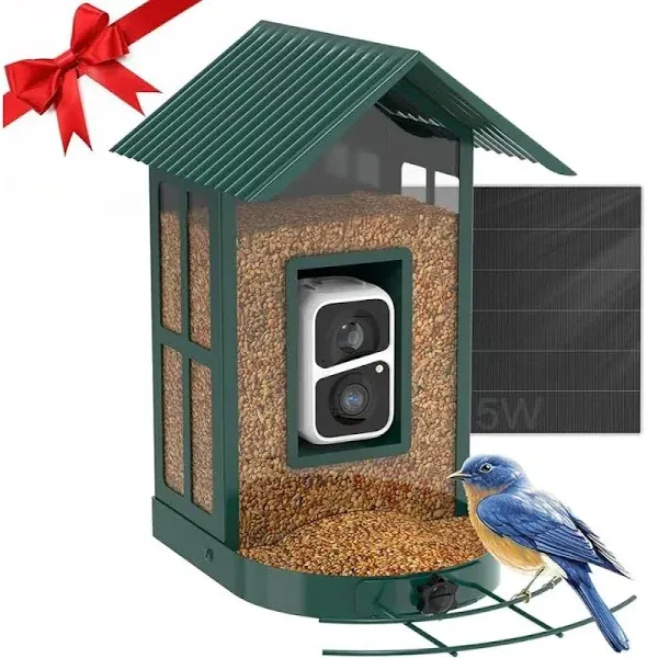 Soliom Bird Feeder with Camera Wireless Outdoor with AI Identify Bird Species