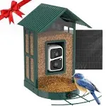 SOLIOM® BF08- Metal Bird Feeder Camera with Smart AI Identify Bird Spe