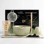 DWEHIXBUY Japanese Matcha Ceremony Accessory, Matcha Whisk, Traditional Scoop (Chashaku), Tea Spoon, Whisk Holder, 1 Tea Bowl, 1 Tea Siev, The Perfect