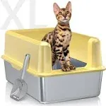 Stainless Steel Cat Litter Box with Lid Extra Large Enclosure Xl Metal for Big