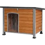 Aivituvin Wooden Heavy Duty Dog House, Brown, Medium