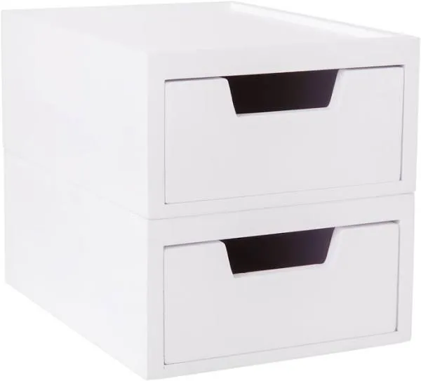 Martha Stewart Weston Stackable Wooden Storage Boxes with Drawers