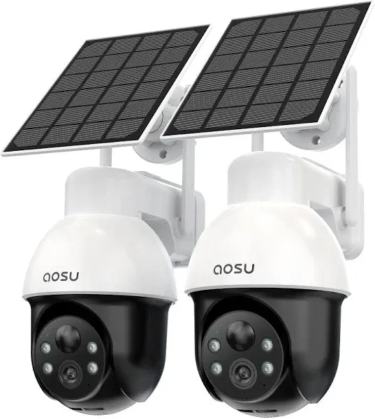 3K/5MP Solar Security Cameras System Wireless Outdoor, Battery Powered WiFi C...