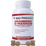 Cranberry D-Mannose for Dogs and Cats Urinary Tract Infection Support Prevents and Eliminates UTI, Bladder Infection Kidney Support, Antioxidant