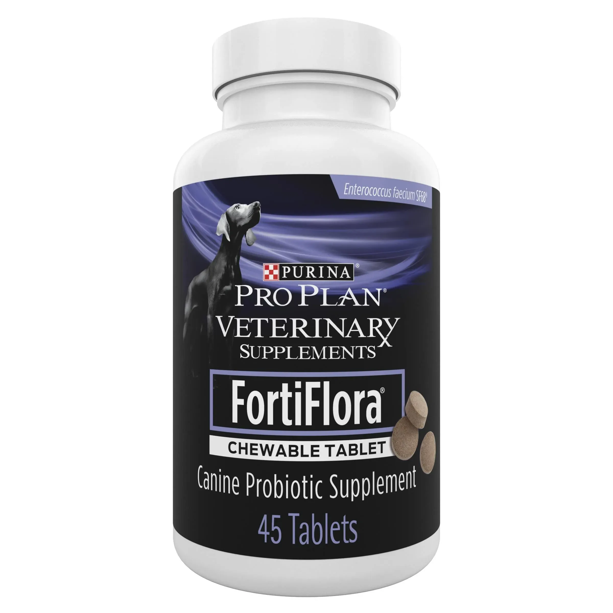 Purina Pro Plan Veterinary Supplements FortiFlora Chewable Dog Probiotic Supplement Tablets - 45 ct. Canister