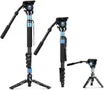 Sirui P-325FL Carbon Fibre Monopod with Stand And Video Head VH-10