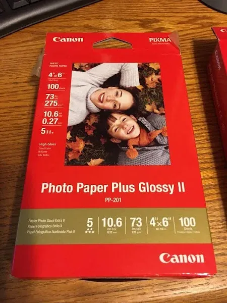 NEW Canon Photo Paper Plus Glossy II Pack 5 Sheets 10x15 cms 4x6 Inches PP201