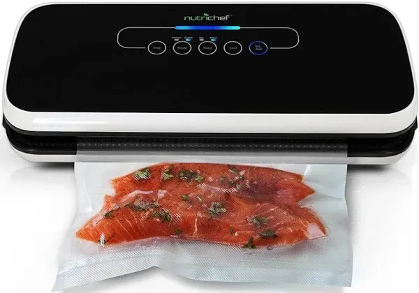 NutriChef Automatic Vacuum Air Sealing System Preservation with Starter Black 